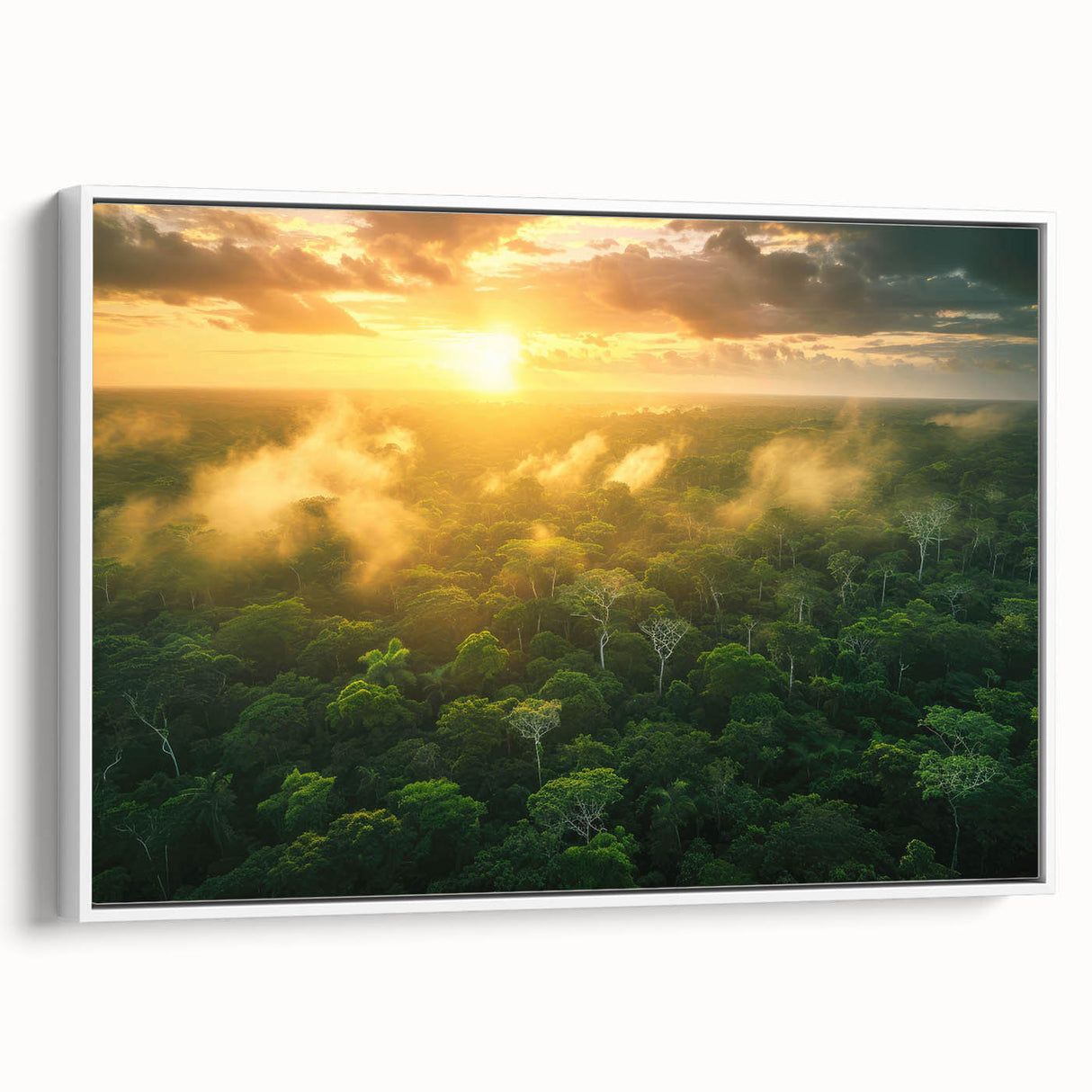 Vintage poster art of a Colombian landscape on framed canvas, featuring vibrant colorful art, ideal for living room decor.