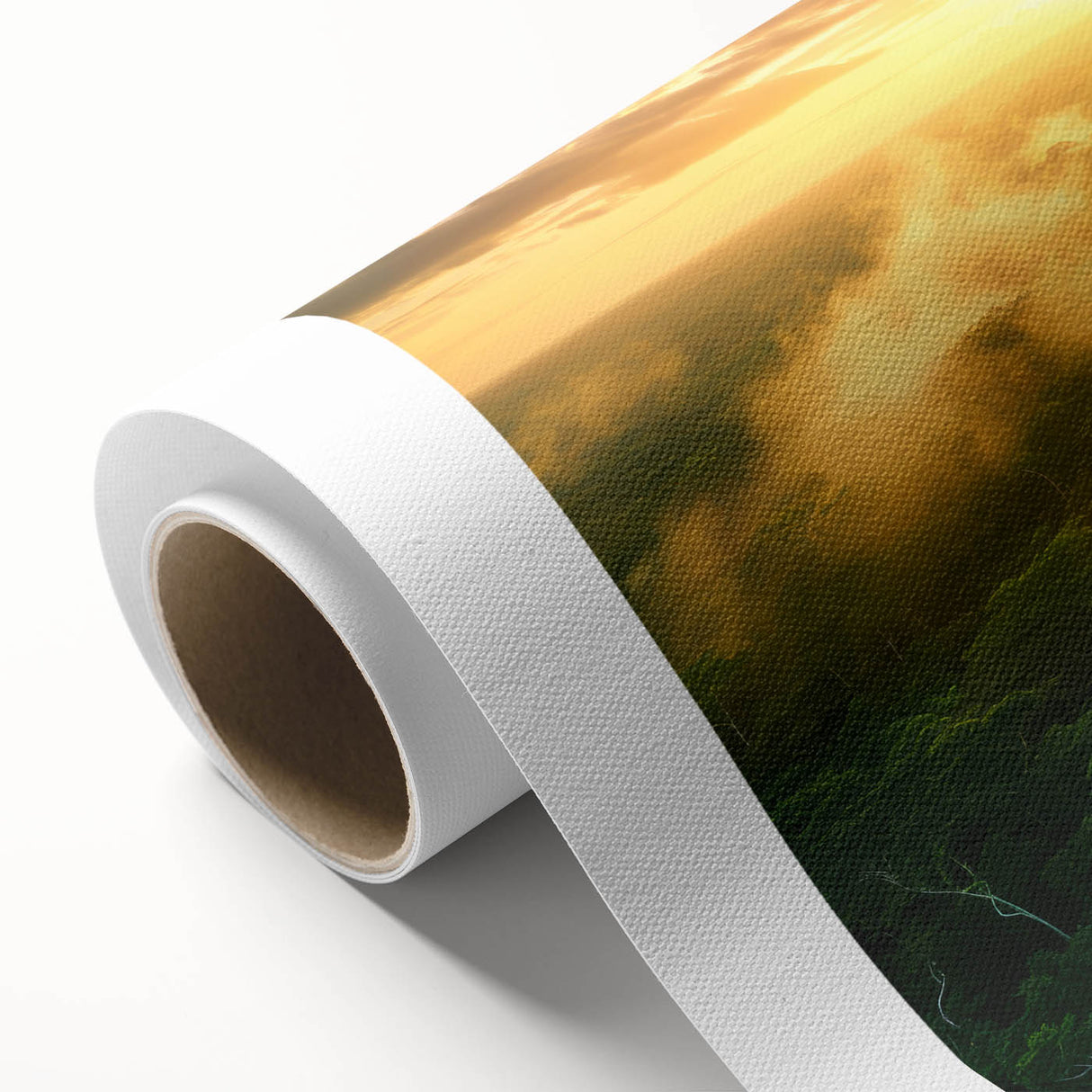 Art deco poster of a scenic Colombian landscape in pastel shades, rolled canvas, ideal for nursery wall art.