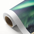 Art deco poster of Alaskan scenery in muted earth tones on rolled canvas, ideal for nursery wall art.