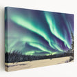 Side view of a stretched canvas depicting an Alaskan landscape, featuring muted earth tones, ideal for kitchen wall art.
