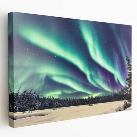 Side view of a stretched canvas depicting an Alaskan landscape, featuring muted earth tones, ideal for kitchen wall art.