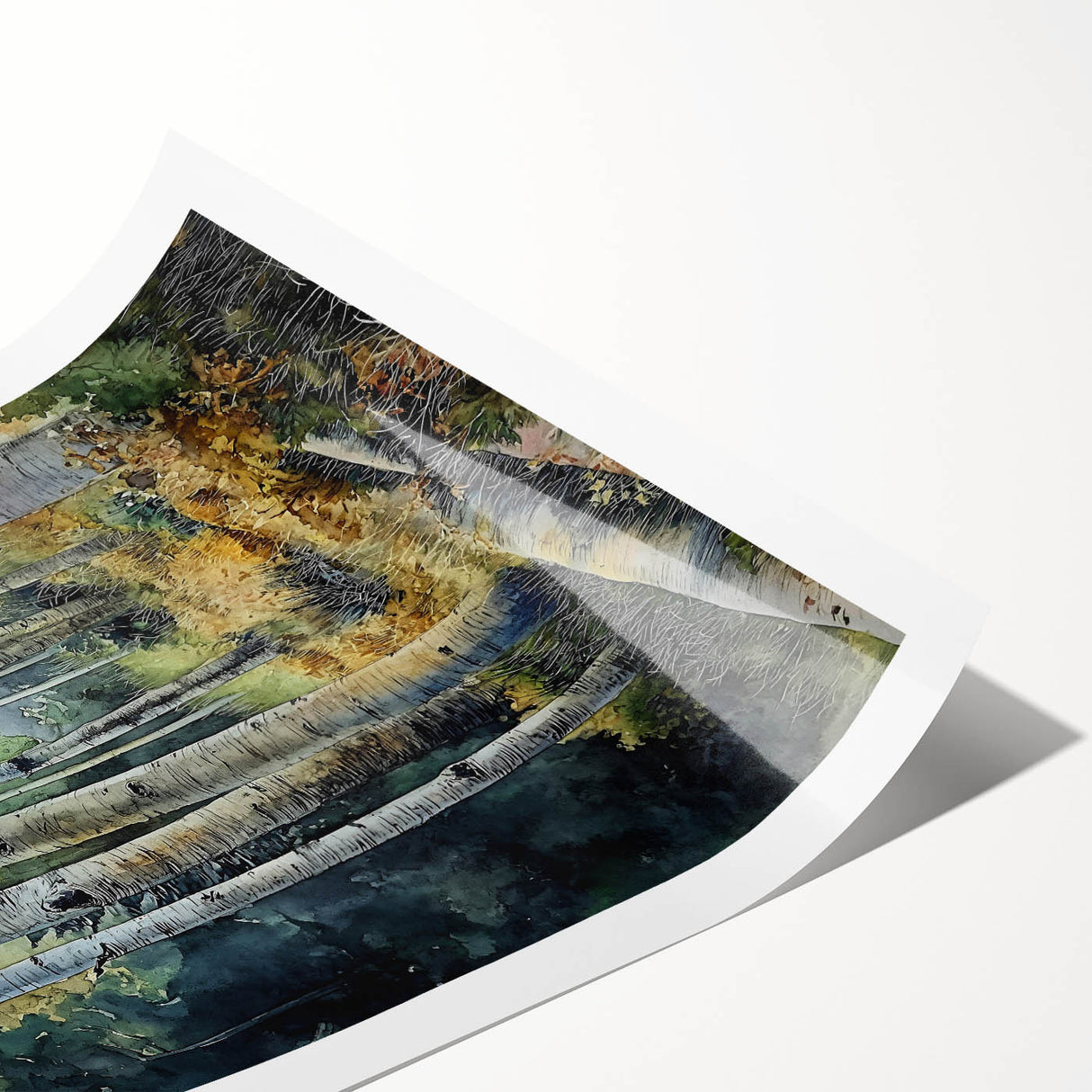 Extra large wall art of line art flowers, featuring muted earth tones on a rolled print, ideal for large living room decor.