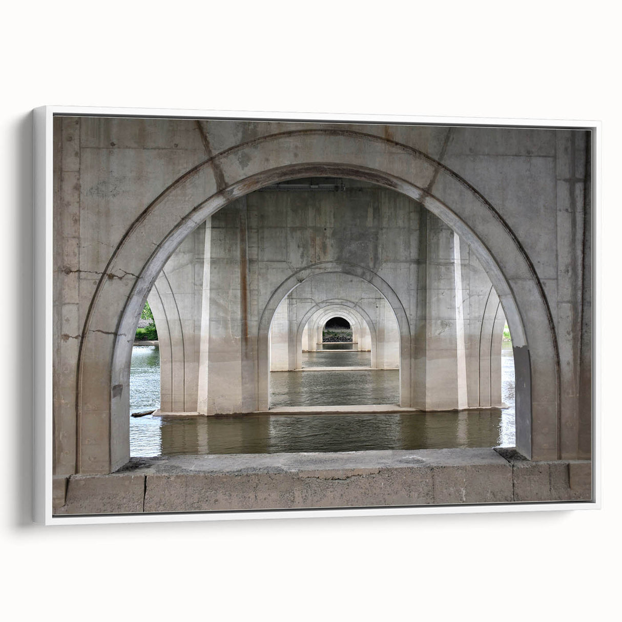 Vintage poster art of a Connecticut scenery on extra large framed canvas, featuring colorful art on a black background.