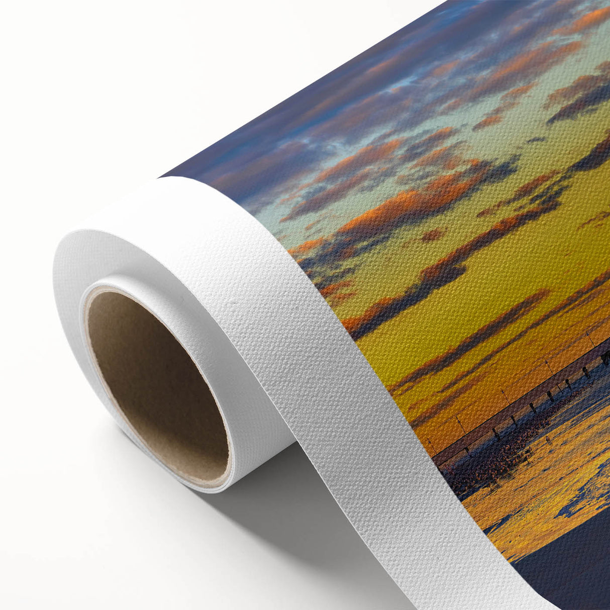 Art deco poster of Daytona scenery on rolled canvas, featuring pastel shades, ideal for nursery wall art.