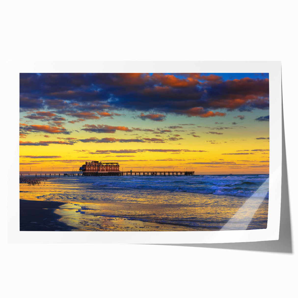 Extra large rolled print featuring a Daytona scenery with vibrant floral elements, ideal for art wall dining room.