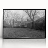 Large abstract wall art depicting a Delaware scenery in black and white tones on a framed acrylic.