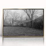 Delaware scenery depicted in mid-century modernist style on a large acrylic print with gold frame.