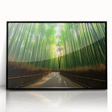 Large abstract wall art depicting the Maui coastline in muted blue and green hues on a black framed acrylic.