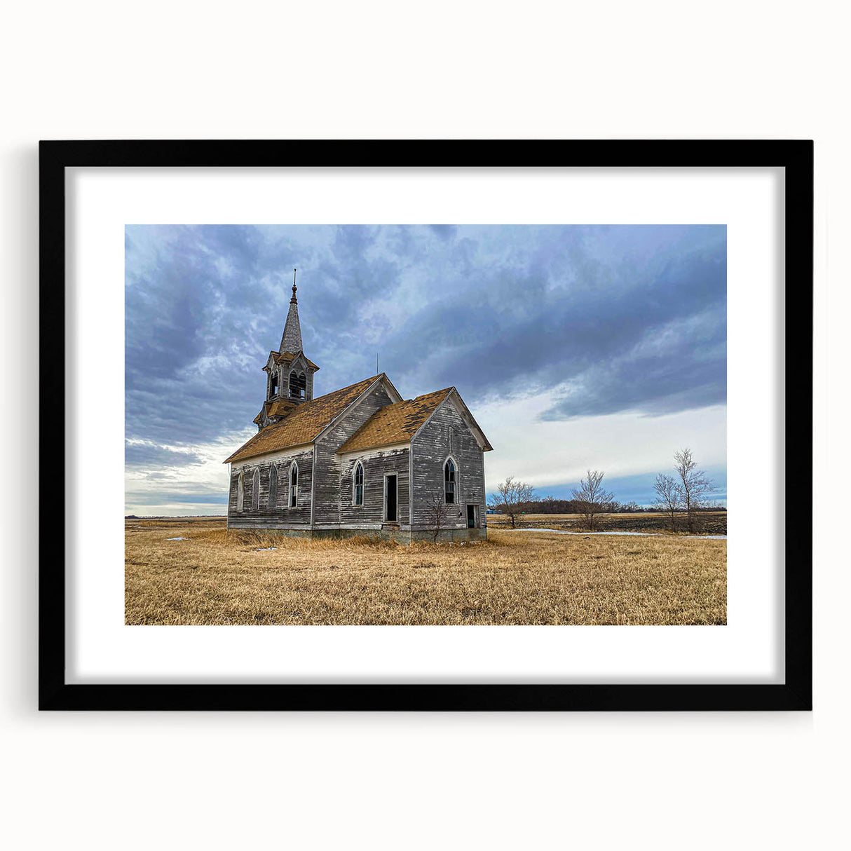 Extra large abstract art print of colorful, textured Iowa scenery on a black framed canvas, ideal for living room decor.