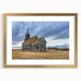 Extra large textured abstract art print of Iowa scenery in a gold frame with mat, ideal for living room decor.