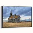 Black and white framed canvas of a vintage Iowa landscape, ideal for bedroom wall decor.