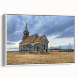 Vintage poster art of Iowa scenery on extra large framed canvas, featuring colorful art with black accents.