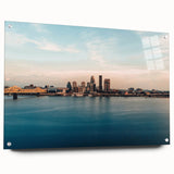 Large abstract wall art of Kentucky scenery on acrylic glass, featuring muted earth tones, ideal for dining room decor.