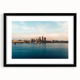 Extra large abstract art print featuring colorful, textured scenery of Kentucky, in a black frame with mat.