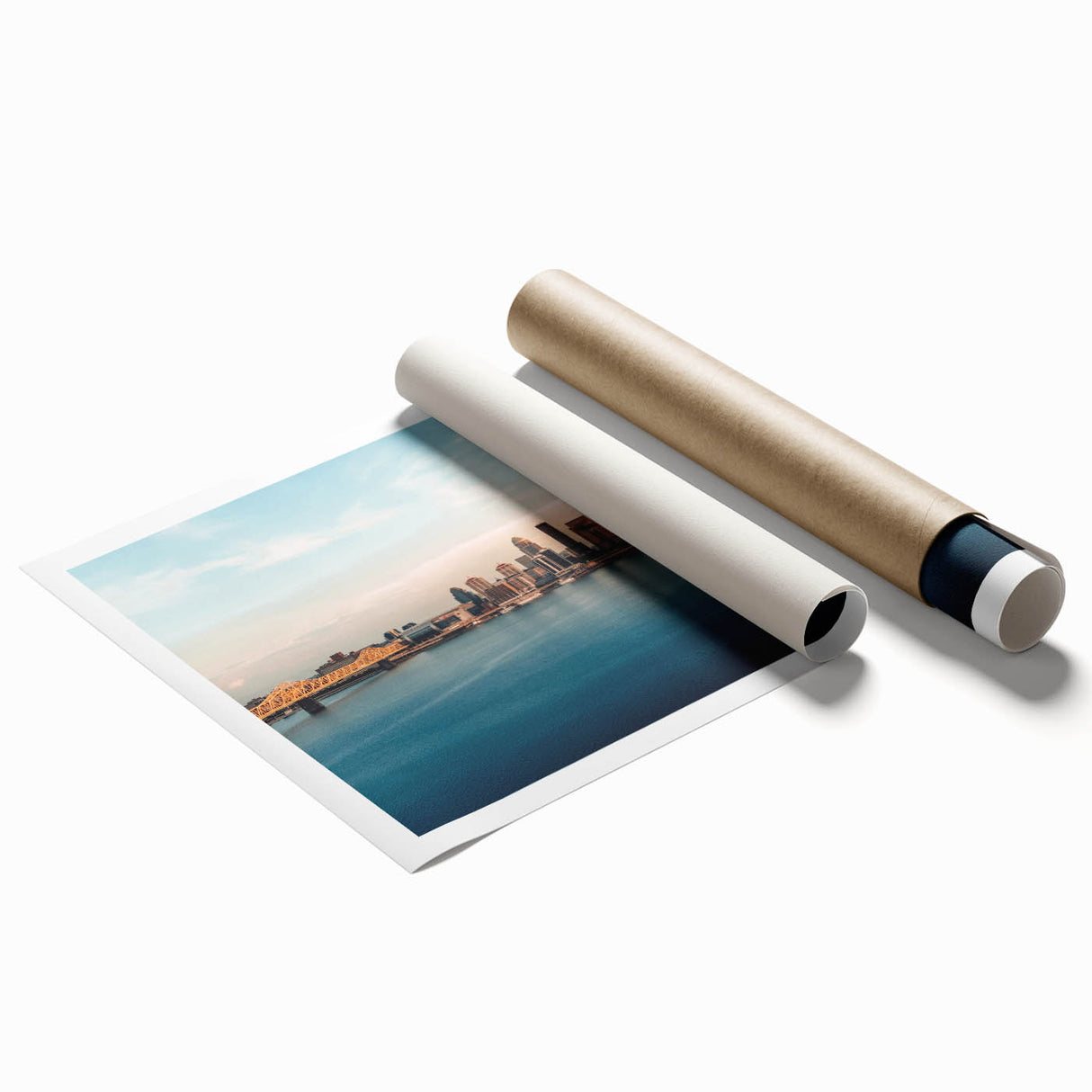 Extra large rolled print featuring Kentucky scenery with vibrant floral elements, ideal for classy bathroom wall art.