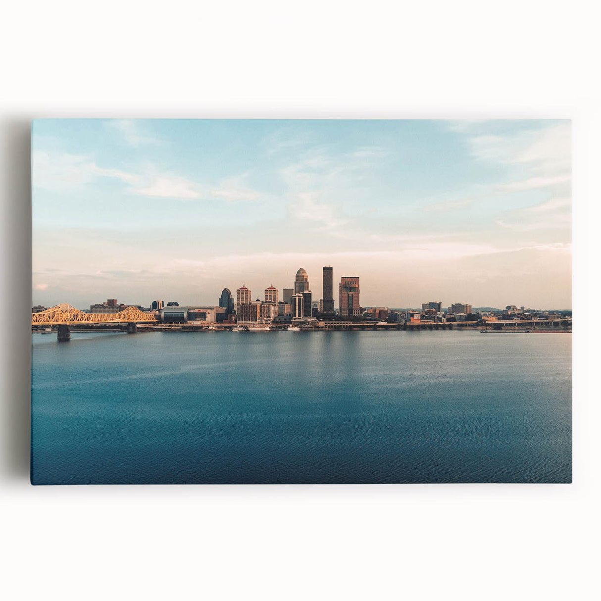 Black and white photo of a Kentucky landscape on large stretched canvas, suitable for kitchen wall art.