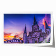 Rolled print of New Orleans scenery with vivid floral elements on canvas, ideal for art wall dining room.