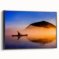 Black and white landscape painting of Maine on framed canvas, ideal for bedroom wall decor.