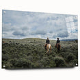 Large abstract wall art depicting a Montana landscape in muted earth tones on acrylic glass.