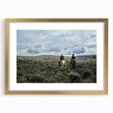 Extra large abstract art print featuring textured scenery of Montana, in a gold frame with mat, ideal for living room decor.