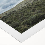 Art deco poster featuring a serene Montana landscape in muted earth tones on rolled canvas, suitable for dining room decor.