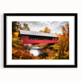 Extra large abstract art print of a colorful Vermont landscape, textured finish on a black framed canvas.