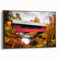 Black and white landscape art painting of Vermont scenery on framed canvas, suitable for bedroom wall decor.