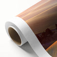 Art deco poster of Palouse, Washington scenery on rolled canvas, in muted earth tones, ideal for nursery wall art.