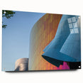 Acrylic print of Seattle skyline in muted blues and greens, suitable for bedroom or dining room decor.