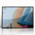 Large abstract wall art of Seattle skyline in black and white on framed acrylic, suitable for modern living room decor.