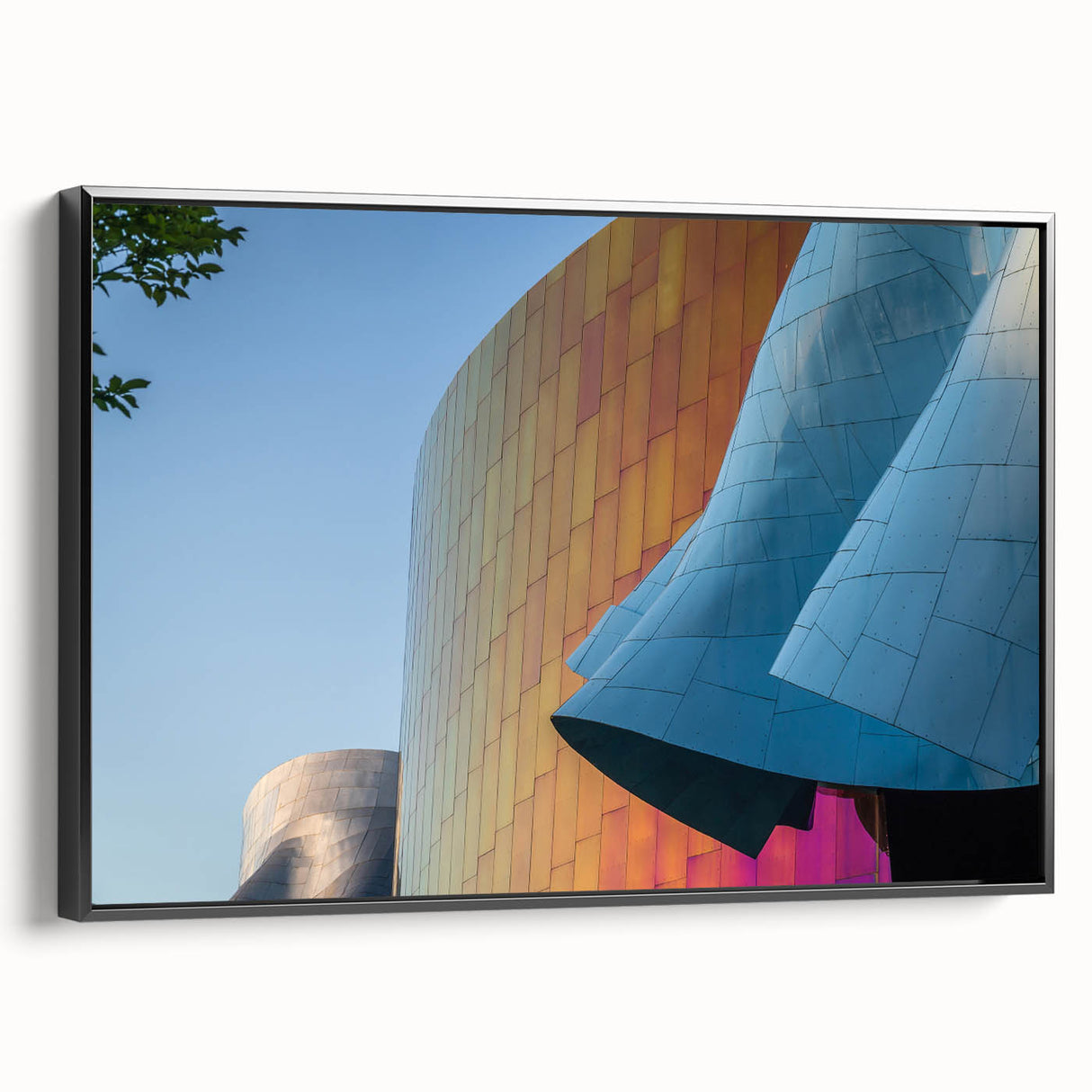 Black and white framed canvas of Seattle landscape, ideal for bedroom wall art in vintage poster style.
