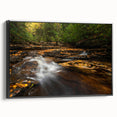 Black and white framed canvas featuring a vintage landscape of West Virginia, ideal for bedroom wall art.