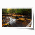 Rolled print of a West Virginia landscape with lush greenery and soft pastel sky, ideal for art wall dining room.