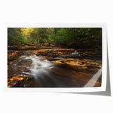 Rolled print of a West Virginia landscape with lush greenery and soft pastel sky, ideal for art wall dining room.