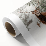 Art deco poster featuring a winter scene with cool blue and white tones on rolled canvas, ideal for nursery wall decor.