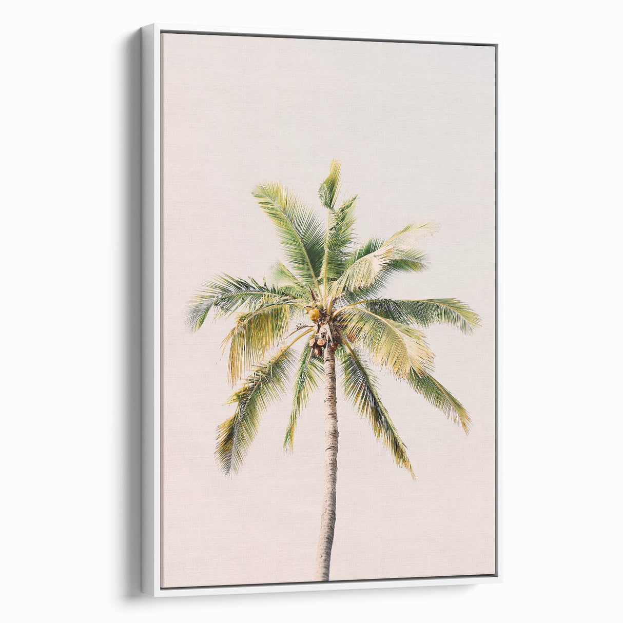 Framed vintage poster art featuring a colorful abstract design on a white canvas.