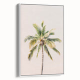 Framed vintage poster art featuring a colorful abstract design on a white canvas.