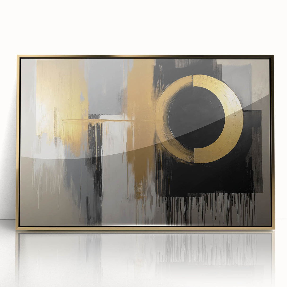 Luxury Gold & Black Abstract Wall Art – Modern Canvas Print