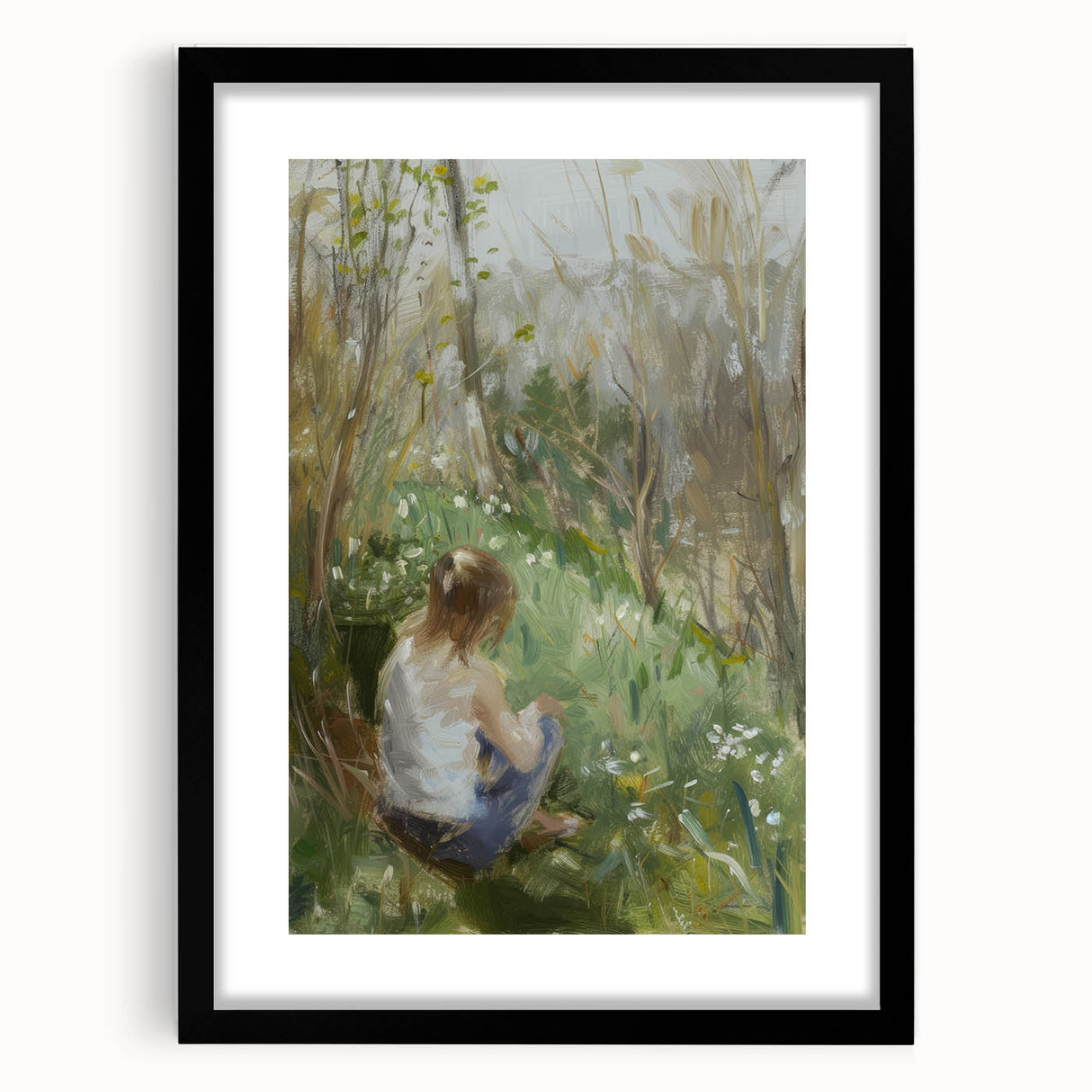 Abstract figurative black frame with a matte finish, showcasing an artistic design ideal for modern decor, enhancing any interior space with its unique style.
