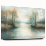 Abstract landscape artwork displayed on acrylic glass, showcasing vibrant colors and fluid shapes, perfect for modern home decor. Ideal for enhancing contemporary interior spaces.