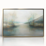 Framed acrylic artwork showcasing a vibrant abstract landscape design in gold and earthy tones, ideal for modern home decor. Perfect for enhancing interior spaces with a touch of elegance and creativity.