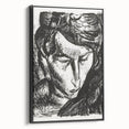 Expressionist Art - Monochrome Portrait of a Woman Abstract Wall Art