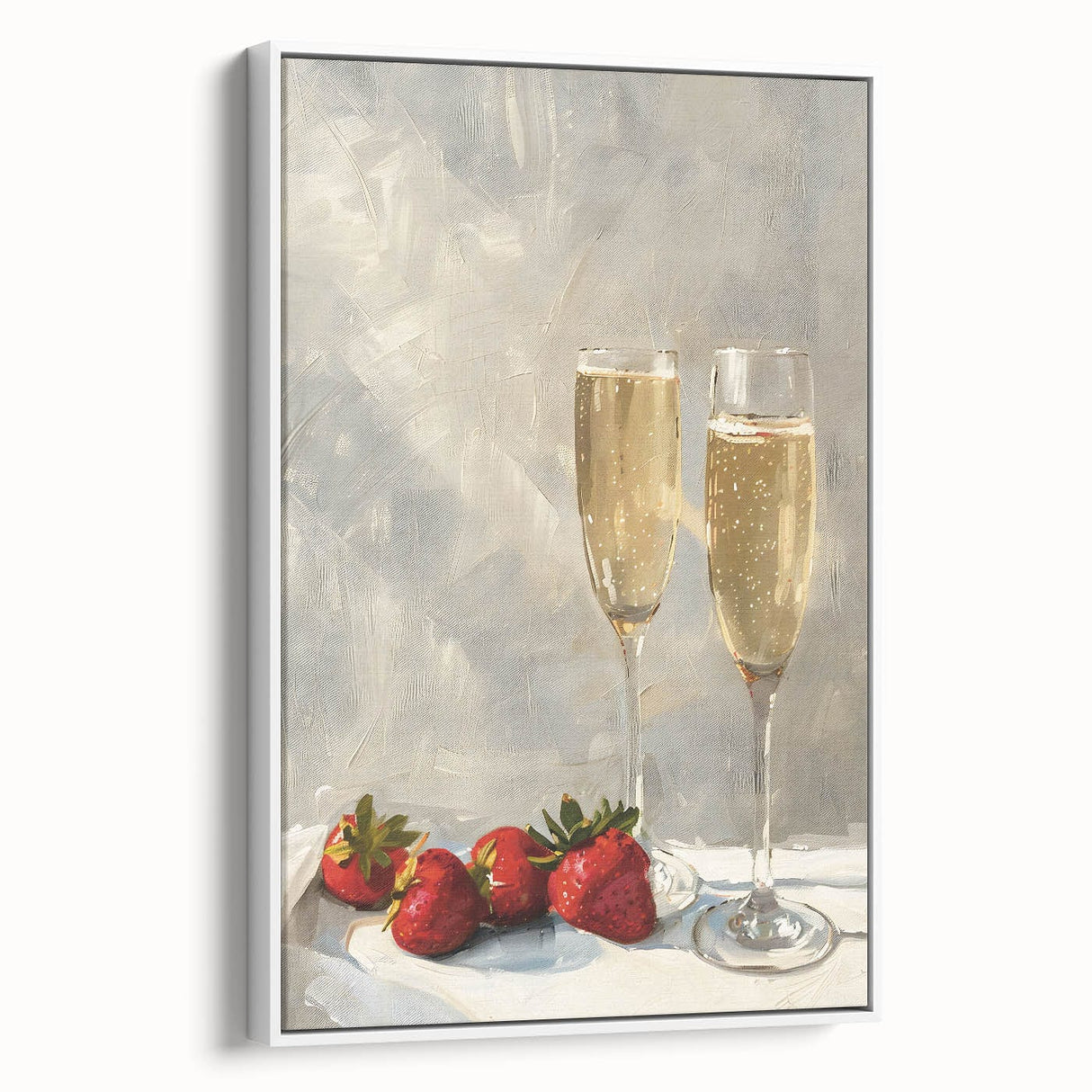 Vintage poster art of colorful food and drinks on a large framed canvas, ideal for living room decor.