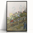 Impressionist Village Wall Art - Van Gogh's Vibrant Houses and Figure Print