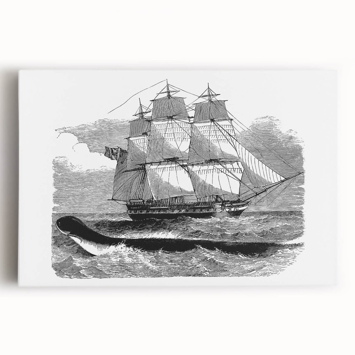 Majestic Realism Art Print of H.M.S. Daedalus and Sea Serpent – Classical Nautical Wall Art