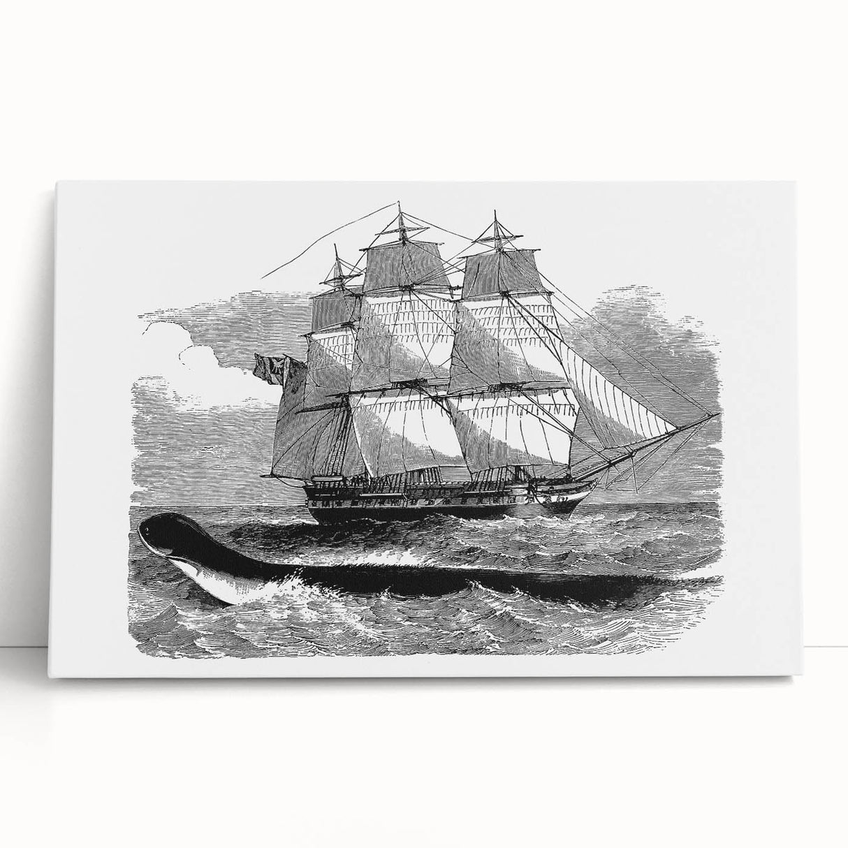 Majestic Realism Art Print of H.M.S. Daedalus and Sea Serpent – Classical Nautical Wall Art