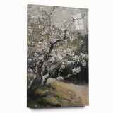 Abstract floral acrylic glass artwork showcasing vibrant colors and intricate patterns, displayed from a side view without pins, ideal for modern home decor.