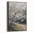 Framed canvas artwork showcasing vibrant abstract floral designs in a black frame, highlighting intricate colors and textures, ideal for modern home decor.