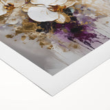 Abstract floral design on rolled canvas showcasing vibrant colors and intricate patterns, ideal for home decor or art enthusiasts, packaged securely in a protective tube.