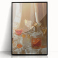 Large abstract wall art featuring mid-century modernist style in vibrant colors on a framed acrylic.